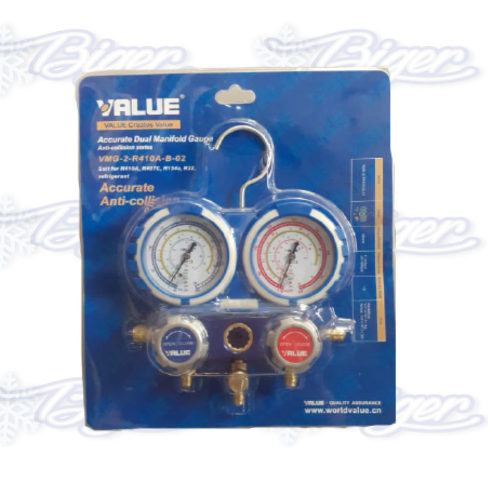 Manifold VMG-2- R-410/ R22/ R134A/ R12 Value combinado (blister, sin manguera)