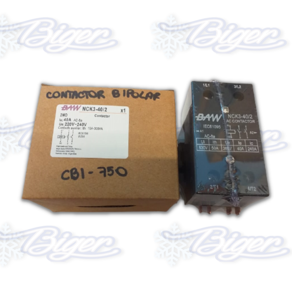 Contactor bipolar bobina 220V/24V BAW