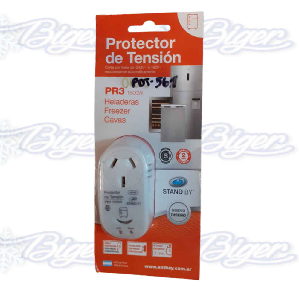 Protector de tensión PR3 mini heladera y freezer hasta 1500w