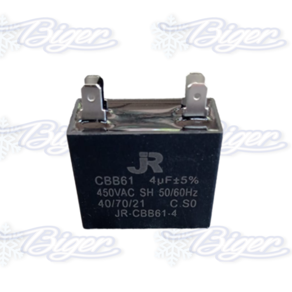 Capacitor de marcha permanente 6 MF cuadrado JR