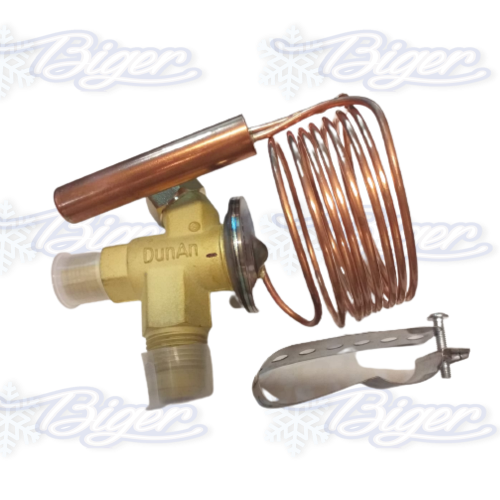 Válvula de exp termostática DUNAN R22 3/8x1/2x1/4 c/compensador