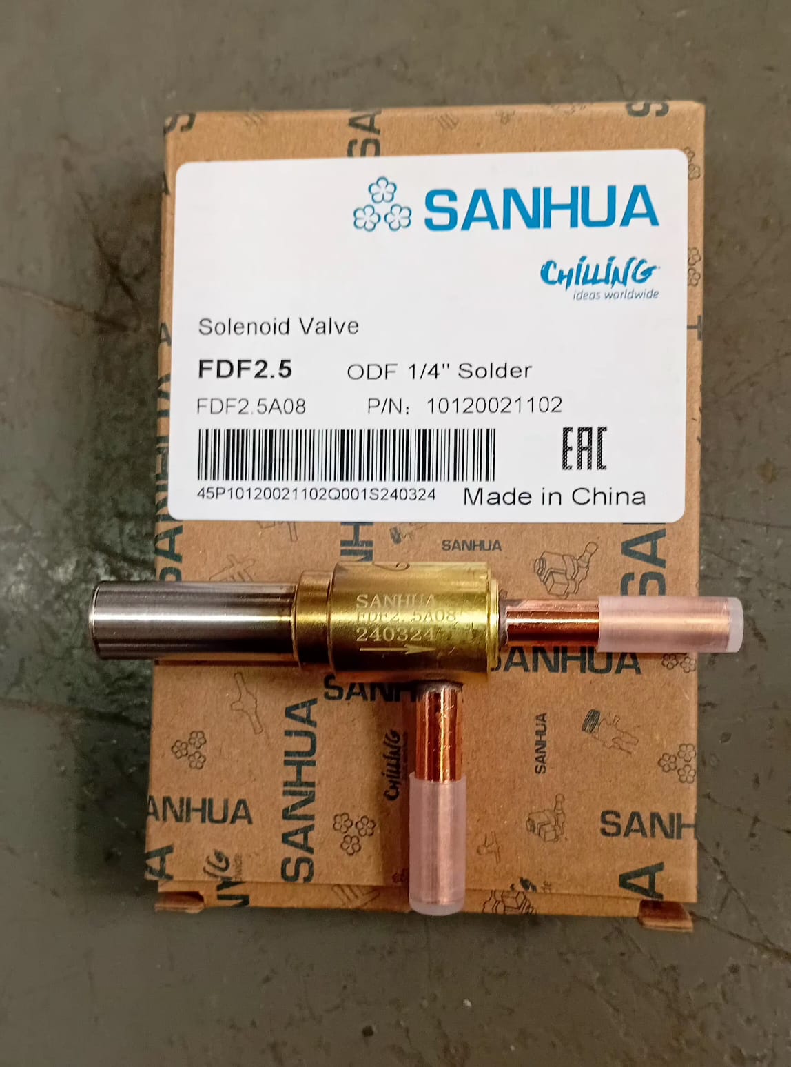 Valvula solenoide 1/4 Sanhua FDF2.5A08 s/bobina
