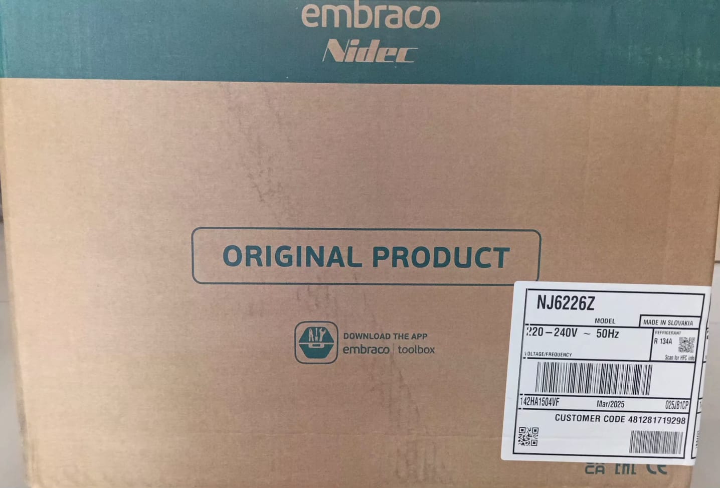 Motor ASPERA 1 hp NJ6220Z / AKM26YS- R134